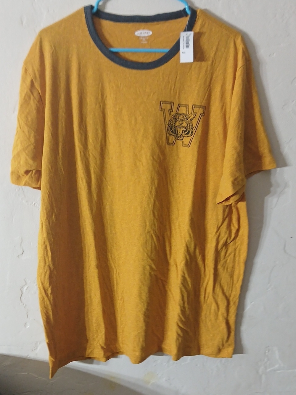 Men's Crew Neck T-Shirt - Mustard Yellow Size XXL